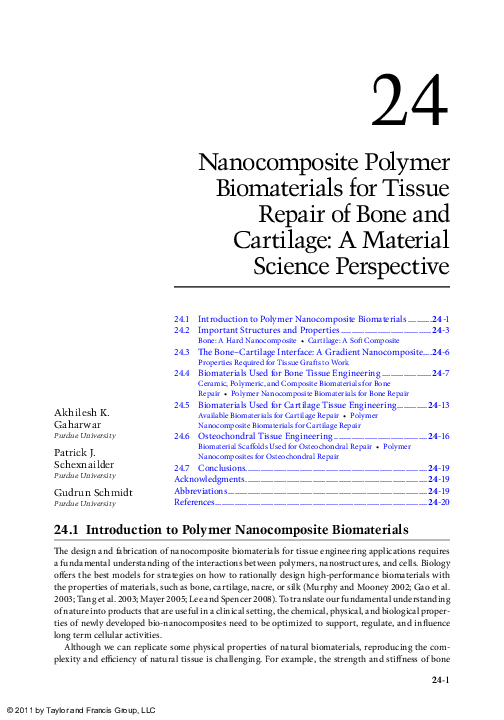 (PDF) Nanocomposite Polymer Biomaterials for Tissue Repair of Bone and ...