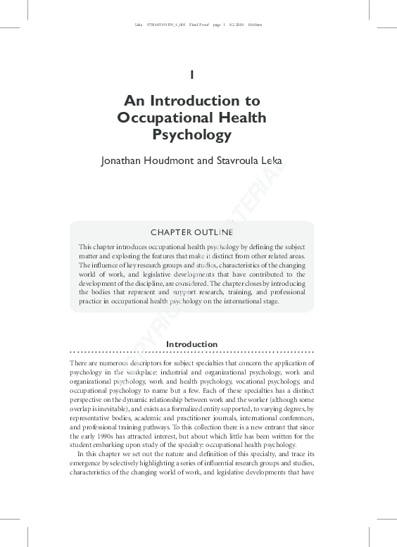 Pdf Occupational Health Psychology Annet De Lange Academia Edu