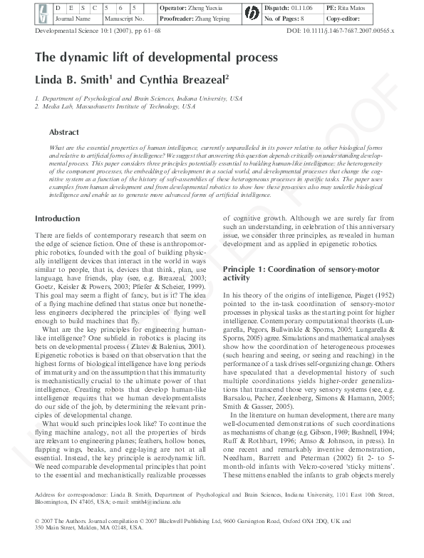 (PDF) The dynamic lift of developmental process