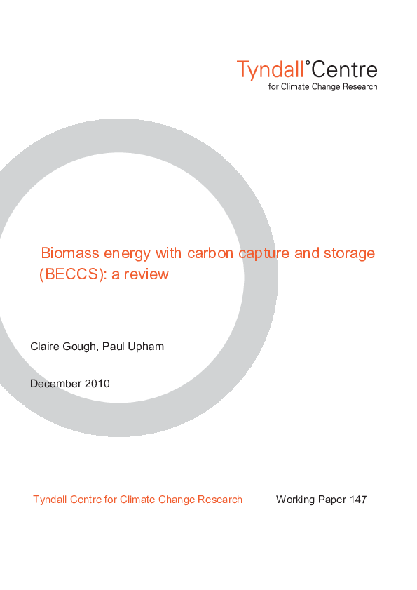(PDF) Biomass energy with carbon capture and storage (BECCS): a review