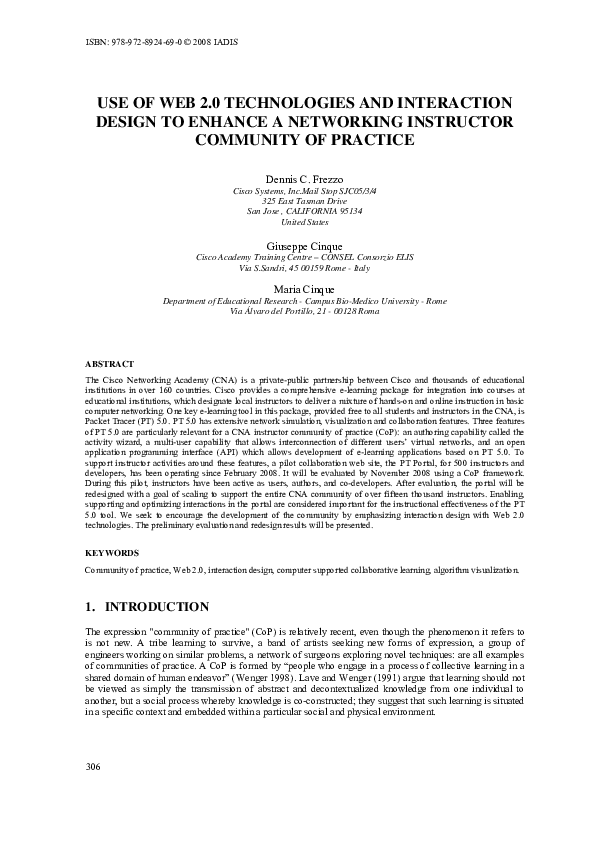 (PDF) USE OF WEB 2.0 TECHNOLOGIES AND INTERACTION DESIGN TO ENHANCE A ...