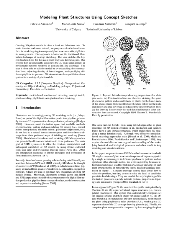 (PDF) Modeling plant structures using concept sketches