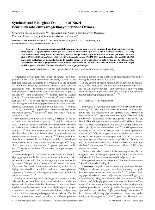 (PDF) Synthesis and biological evaluation of novel benzimidazol ...