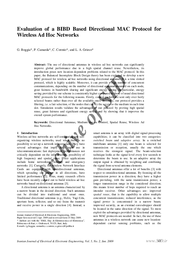 (PDF) Evaluation of a BIBD Based Directional MAC Protocol for Wireless ...