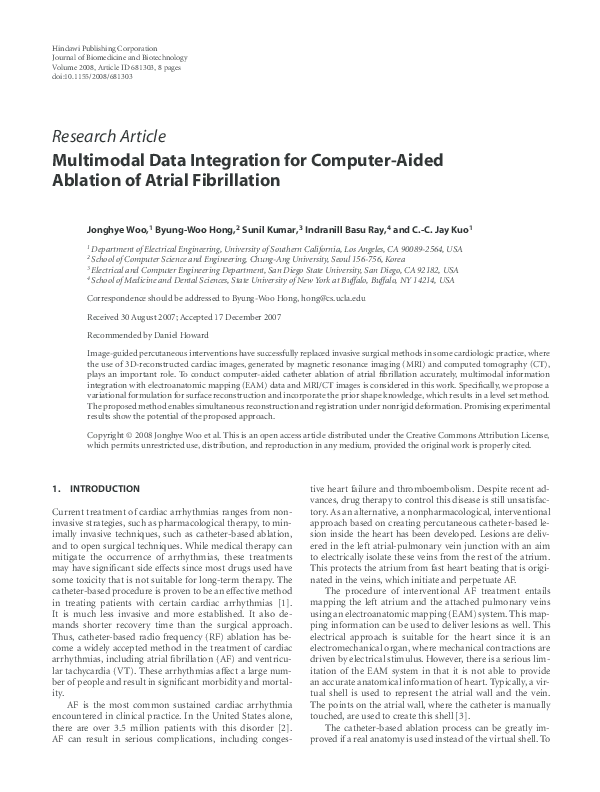(PDF) Multimodal data integration for computer-aided ablation of atrial ...