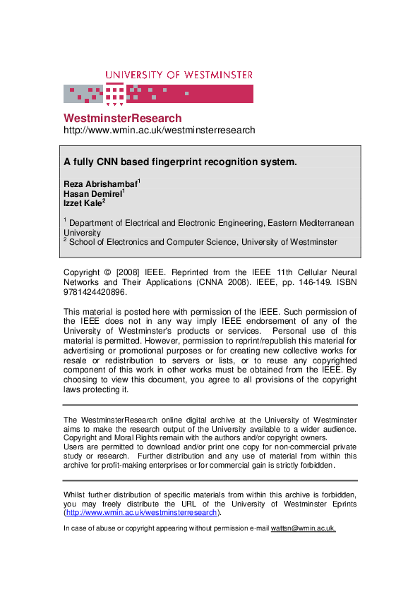 (PDF) A fully CNN based fingerprint recognition system
