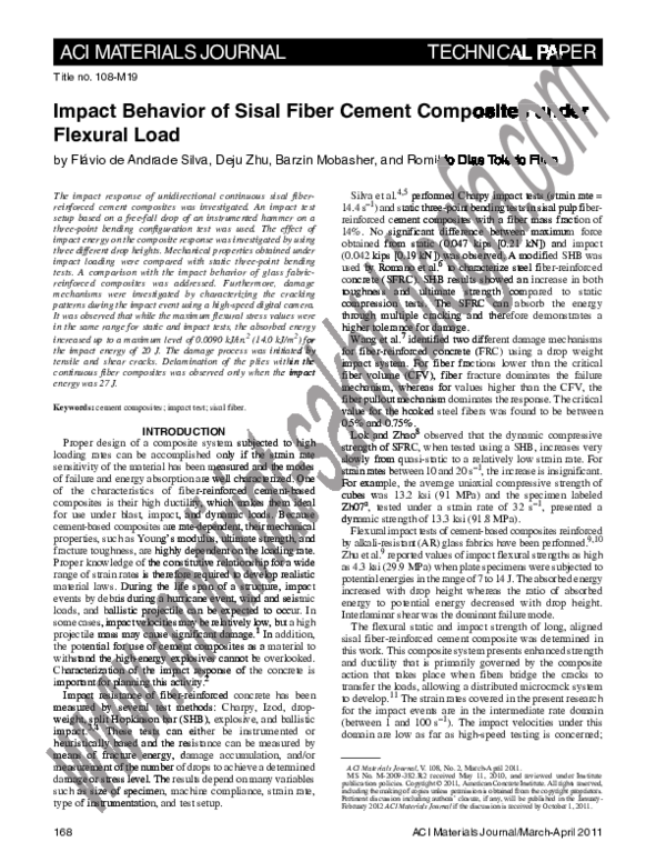 (PDF) ACI MATERIALS JOURNAL TECHNICAL PAPER Barzin Mobasher Academia.edu