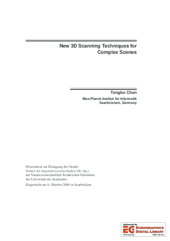 (PDF) New 3D scanning techniques for complex scenes