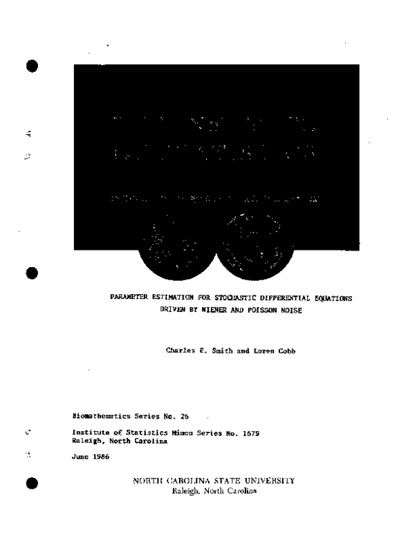 (PDF) PARAMETER ESTIMATION FOR STOCHASTIC DIFFERENTIAL EQUATIONS DRIVEN ...