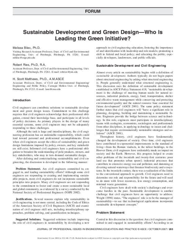 (PDF) Sustainable Development and Green Design—Who Is Leading the Green ...