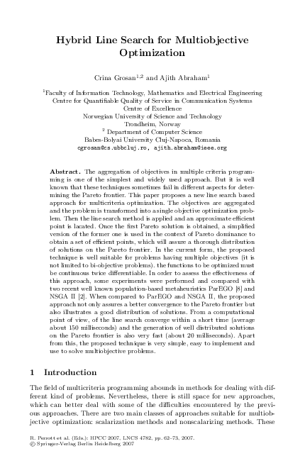 (PDF) Hybrid line search for multiobjective optimization