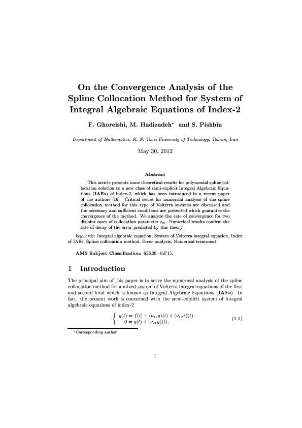 (PDF) On the Convergence Analysis of the Spline Collocation Method for ...