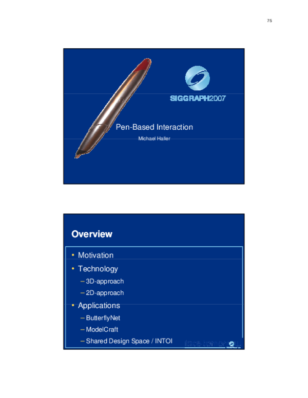 (PDF) Pen-based interaction