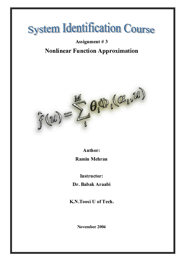 (PDF) Nonlinear Function Approximation