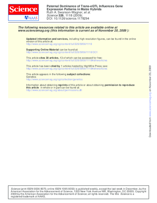 (PDF) Paternal dominance of trans-eQTL influences gene expression ...
