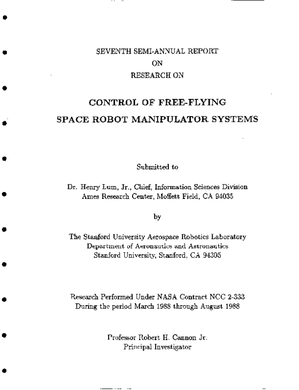 (PDF) Control of free-flying space robot manipulator systems