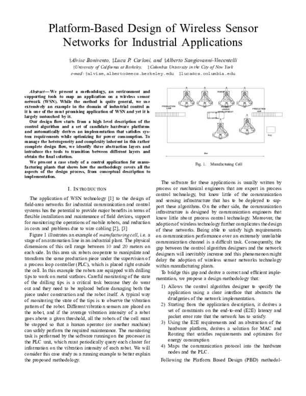 (PDF) Platform-based design of wireless sensor networks for industrial ...