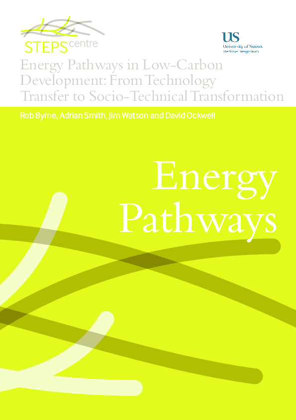 (PDF) Energy Pathways in Low-Carbon Development: From Technology ...