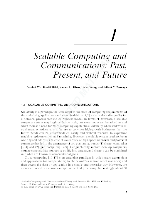 (PDF) Scalable Computing and Communications: Past, Present, and Future