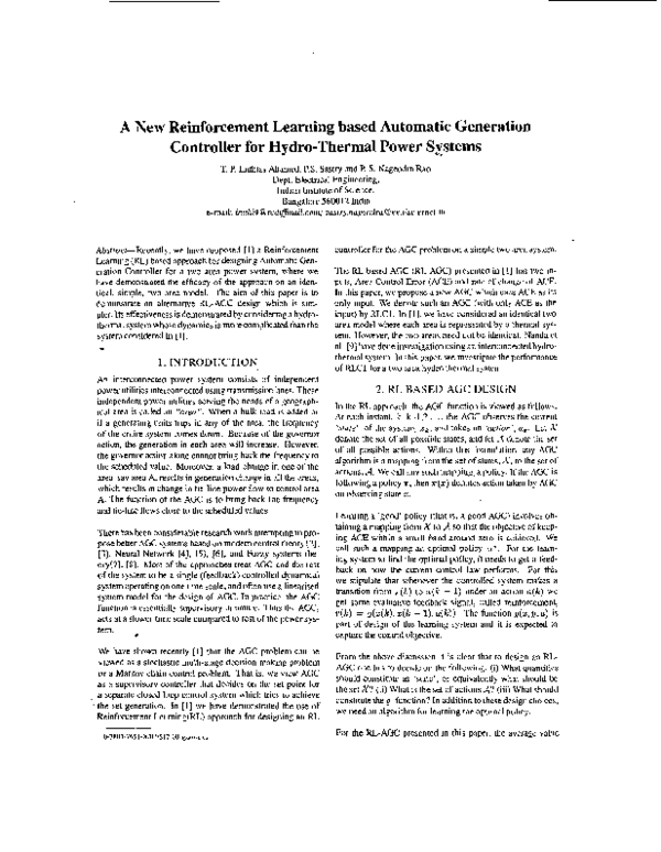 (PDF) A new reinforcement learning based automatic generation ...