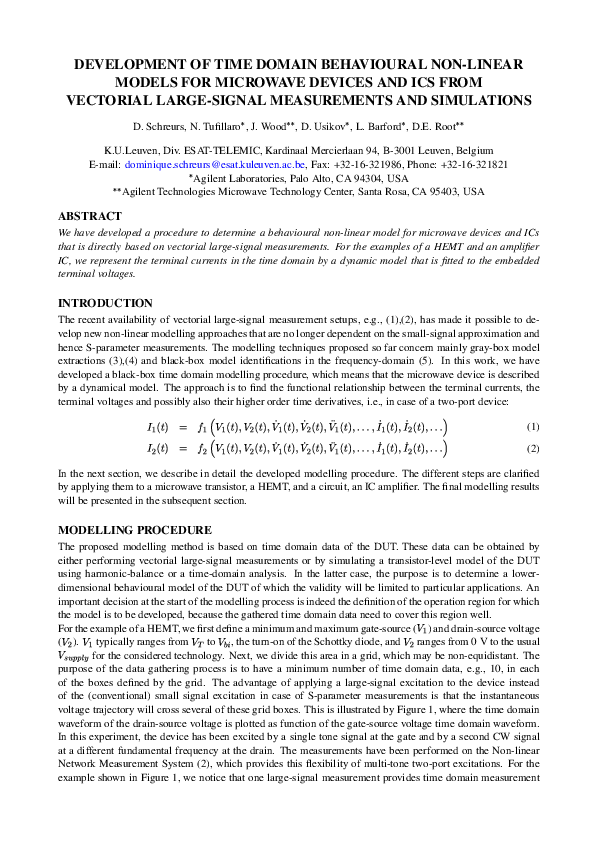 (PDF) Development of time domain behanioural non-linear models for ...