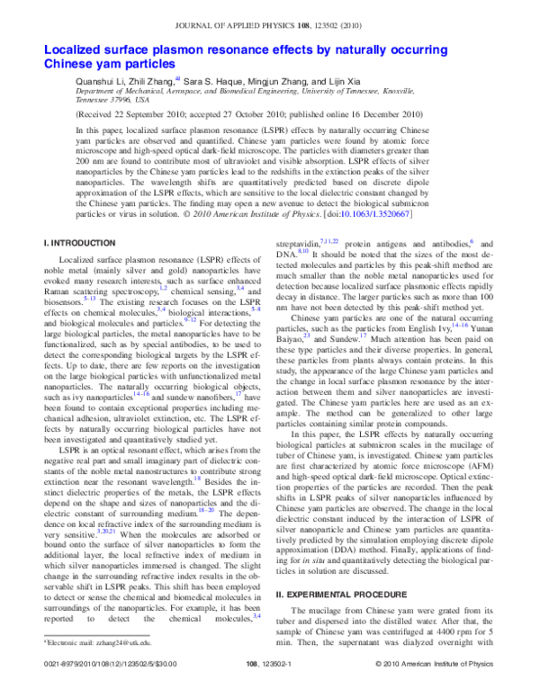 (PDF) Localized surface plasmon resonance effects by naturally ...