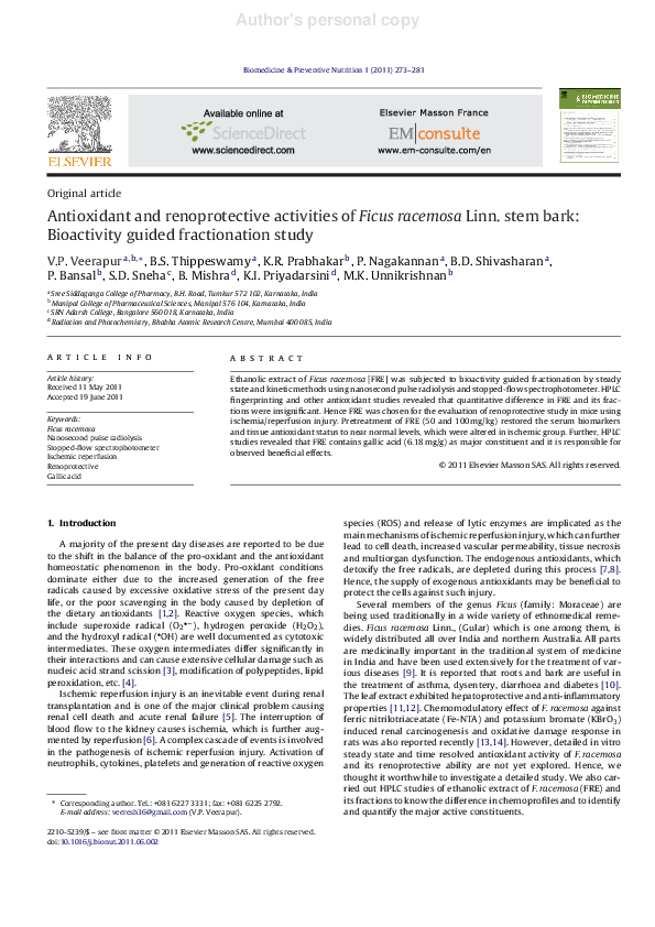 (PDF) Antioxidant and renoprotective activities of Ficus racemosa Linn ...
