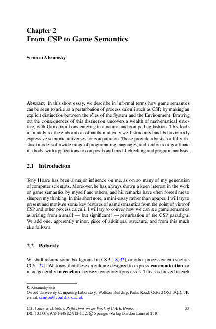 Game semantics and the manifestation thesis image