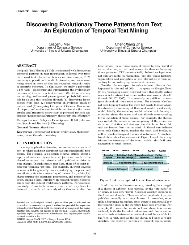 (PDF) Discovering evolutionary theme patterns from text: an exploration ...