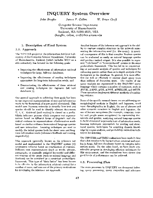 (PDF) Inquery system overview