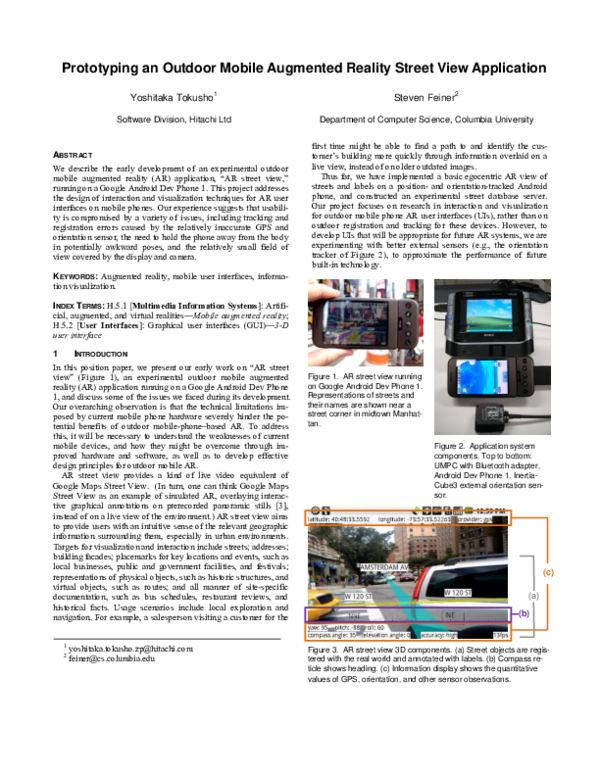 (PDF) Prototyping an outdoor mobile augmented reality street view ...