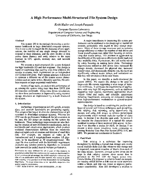 (PDF) A high performance multi-structured file system design