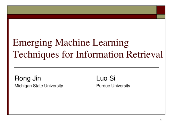 (PDF) Emerging Machine Learning Techniques for Information Retrieval
