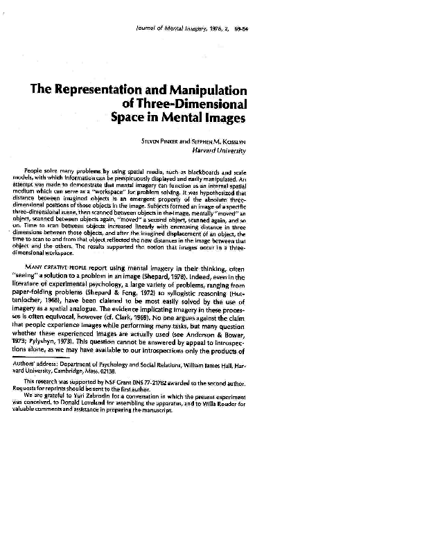(PDF) The representation and manipulation of three-dimensional space in ...