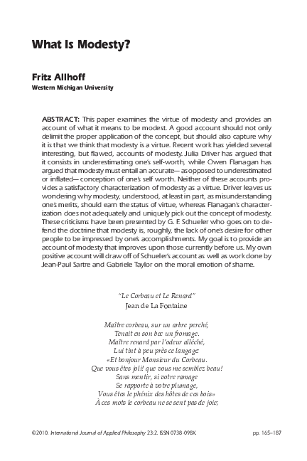 (PDF) What Is Modesty?