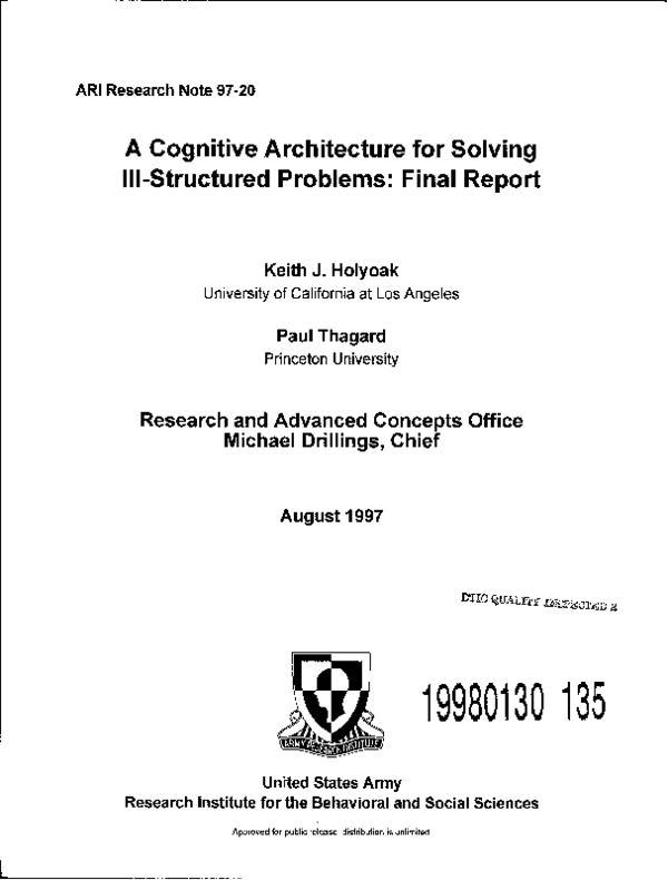 (PDF) A Cognitive Architecture for Solving Ill-Structured Problems