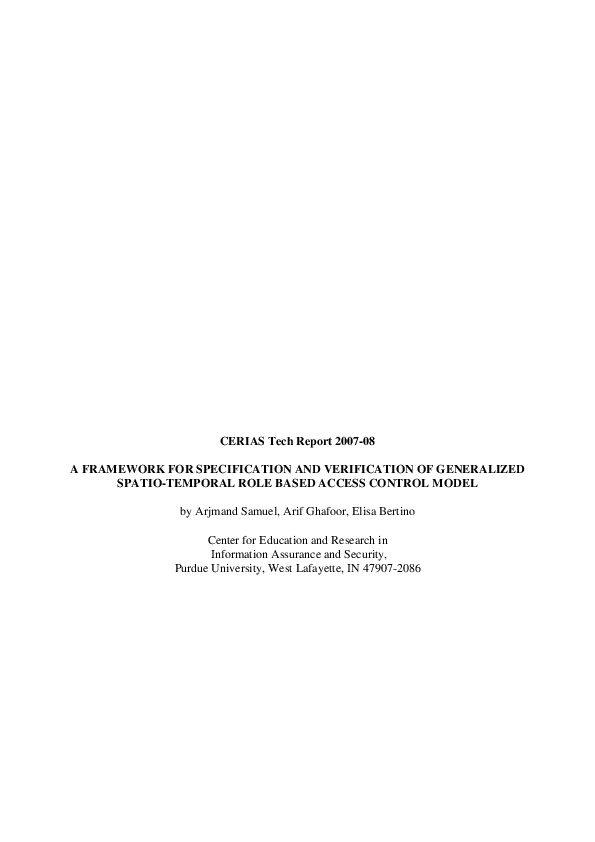 (PDF) A framework for specification and verification of generalized ...