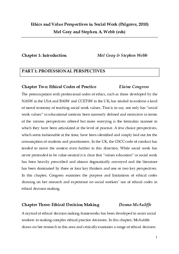 Core values of social work essay picture