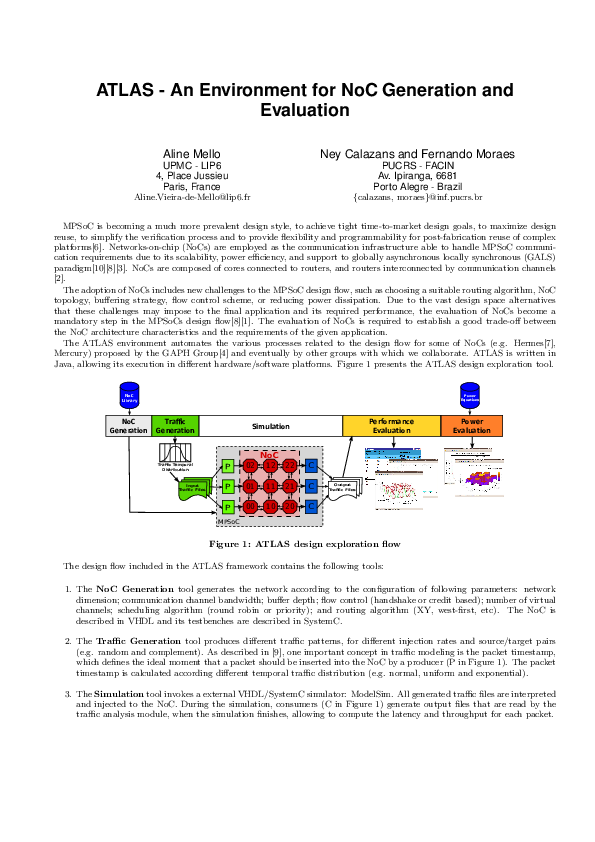 (PDF) ATLAS-An Environment for NoC Generation and Evaluation