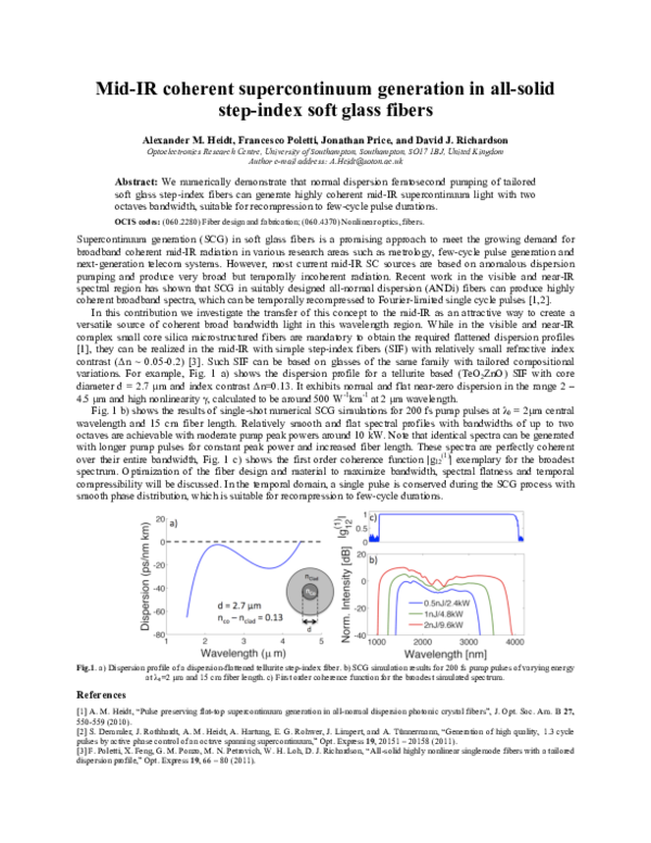 (PDF) Mid-IR coherent supercontinuum generation in all-solid step-index ...
