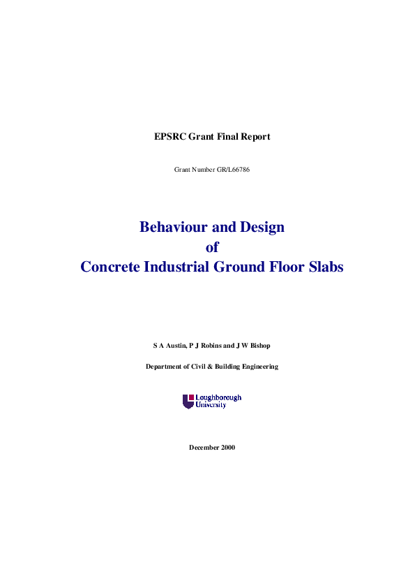 (PDF) Behaviour & design of concrete industrial ground floors Simon