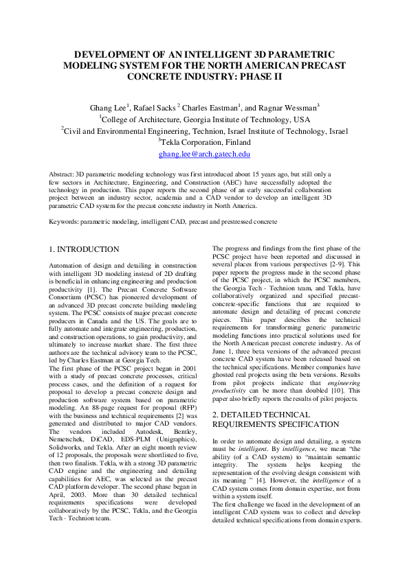 (PDF) Development of an intelligent 3D parametric modeling system for ...