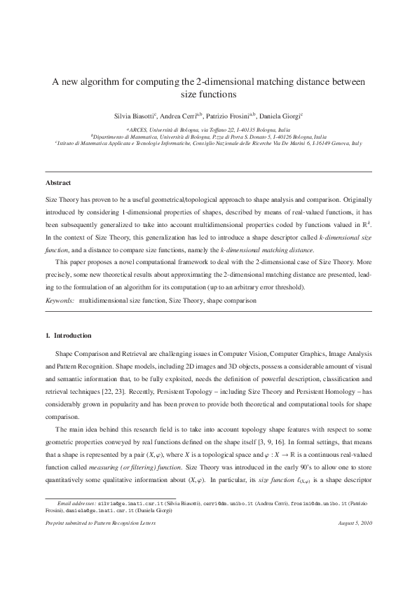 (PDF) A new algorithm for computing the 2-dimensional matching distance ...