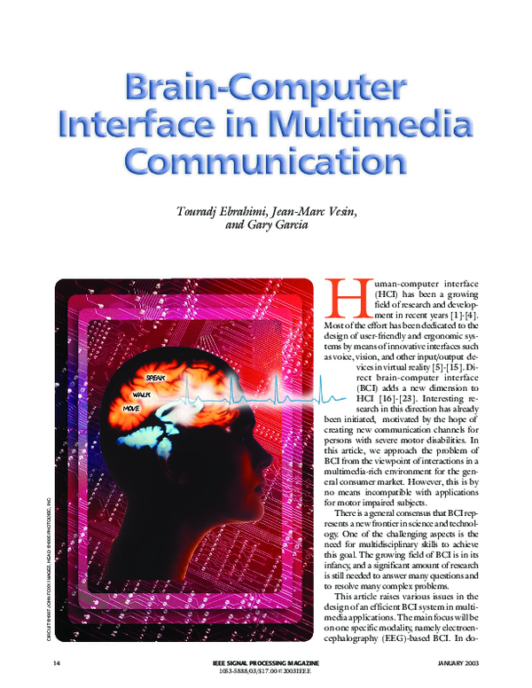 (PDF) Brain-computer interface in multimedia communication