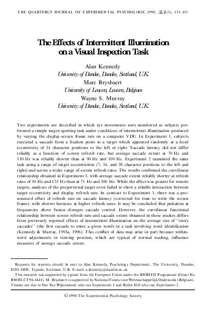 (PDF) The effects of intermittent illumination on a visual inspection task