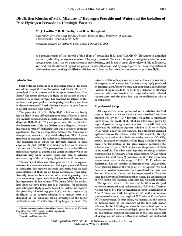 (PDF) Distillation of solid mixtures of hydrogen peroxide and