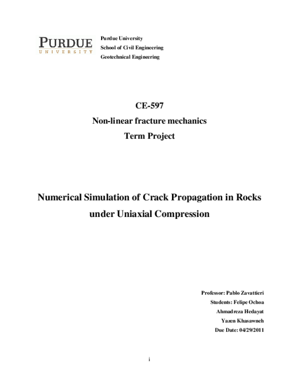 (PDF) Numerical Simulation of Crack Propagation in Rocks under Uniaxial ...