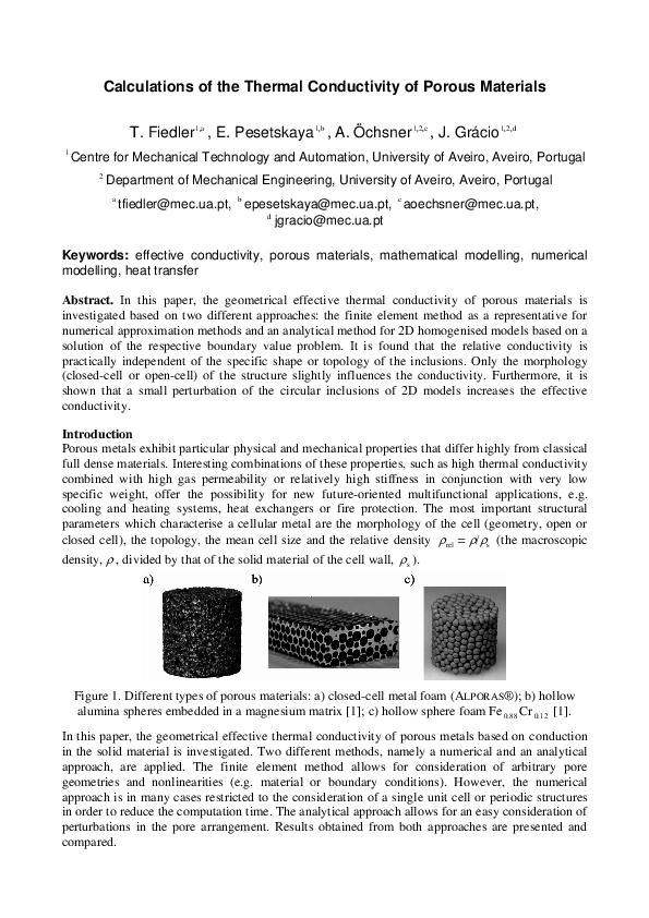 (PDF) Calculations of the thermal conductivity of porous materials Andreas Oechsner Academia.edu