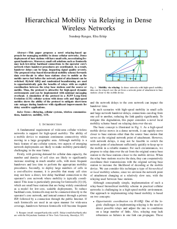 (PDF) Hierarchical Mobility via Relaying in Dense Wireless Networks