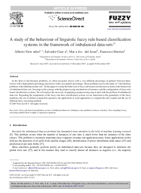 (PDF) A study of the behaviour of linguistic fuzzy rule based ...